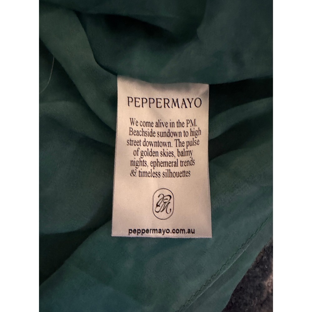 Peppermayo Eleanora Plunge Scarf Mini Dress Green Tie Dye US 6 Halter Backless - Picture 6 of 9